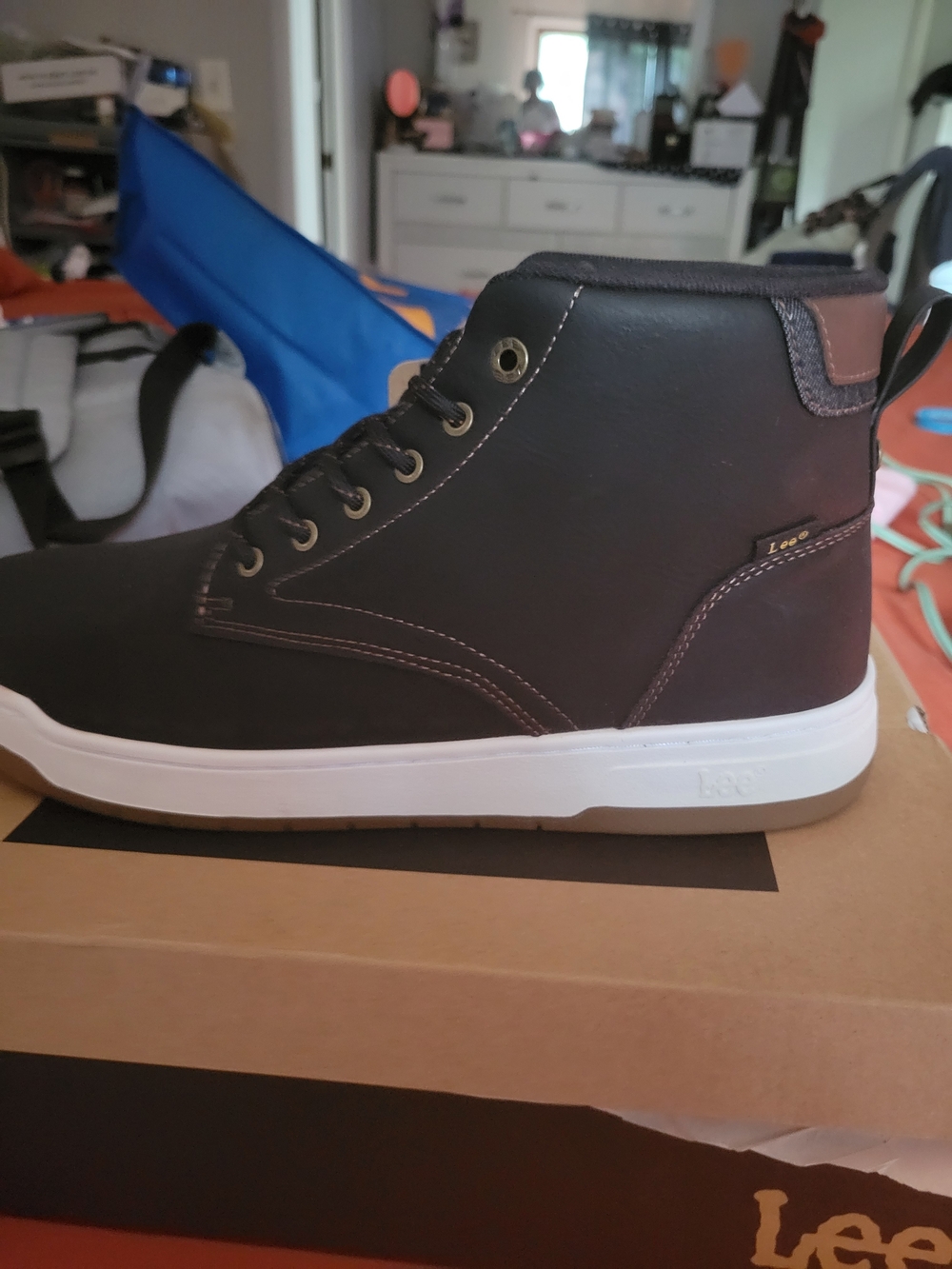 Lee Men's High-Top Casual Sneaker Boot - Dark Brown